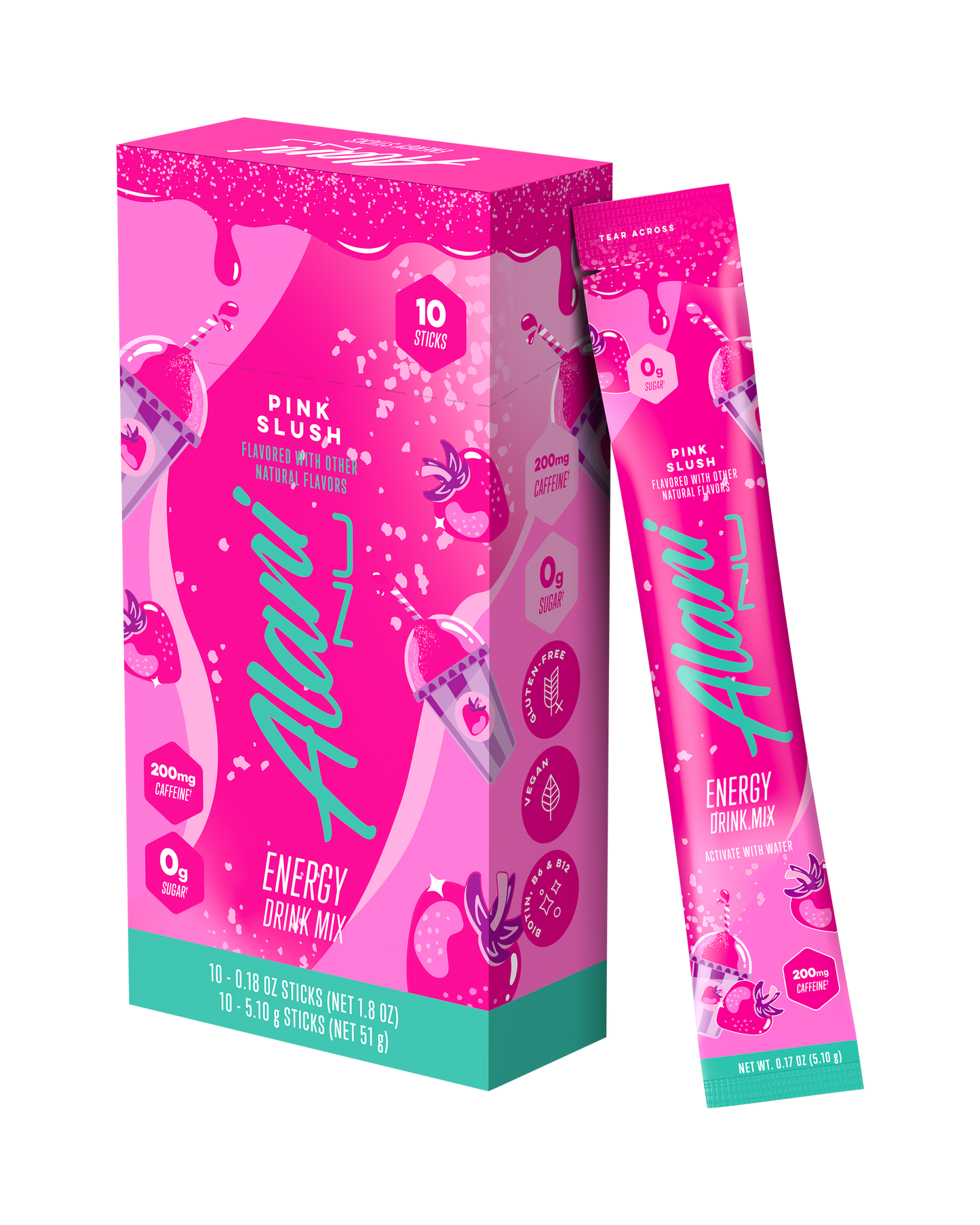 Alani Nu Pink Slush Energy Sticks — 10 Pack