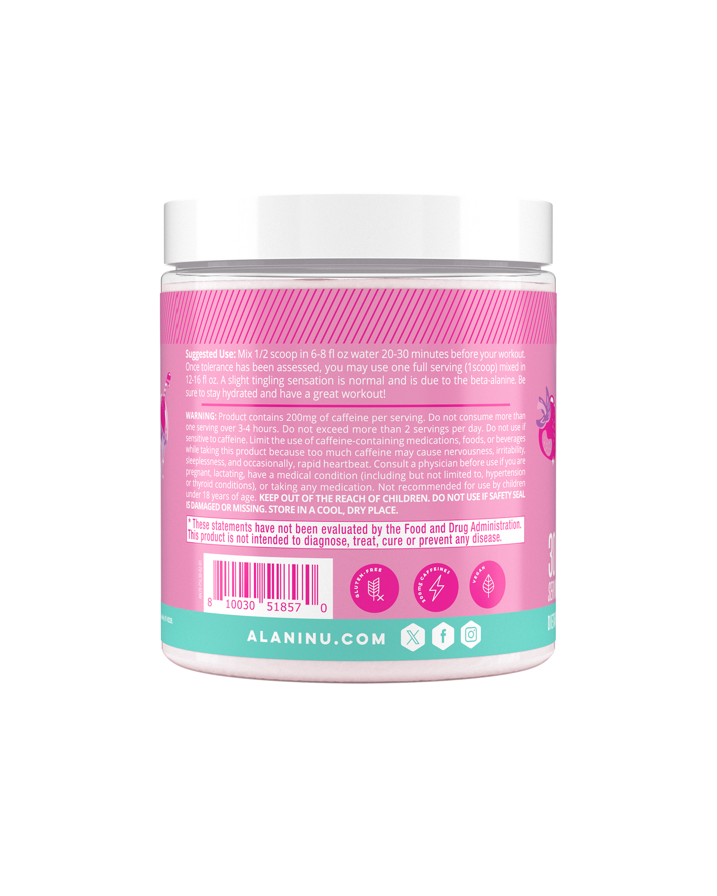 Alani Nu Pink Slush Pre-Workout Powder — 30 Servings