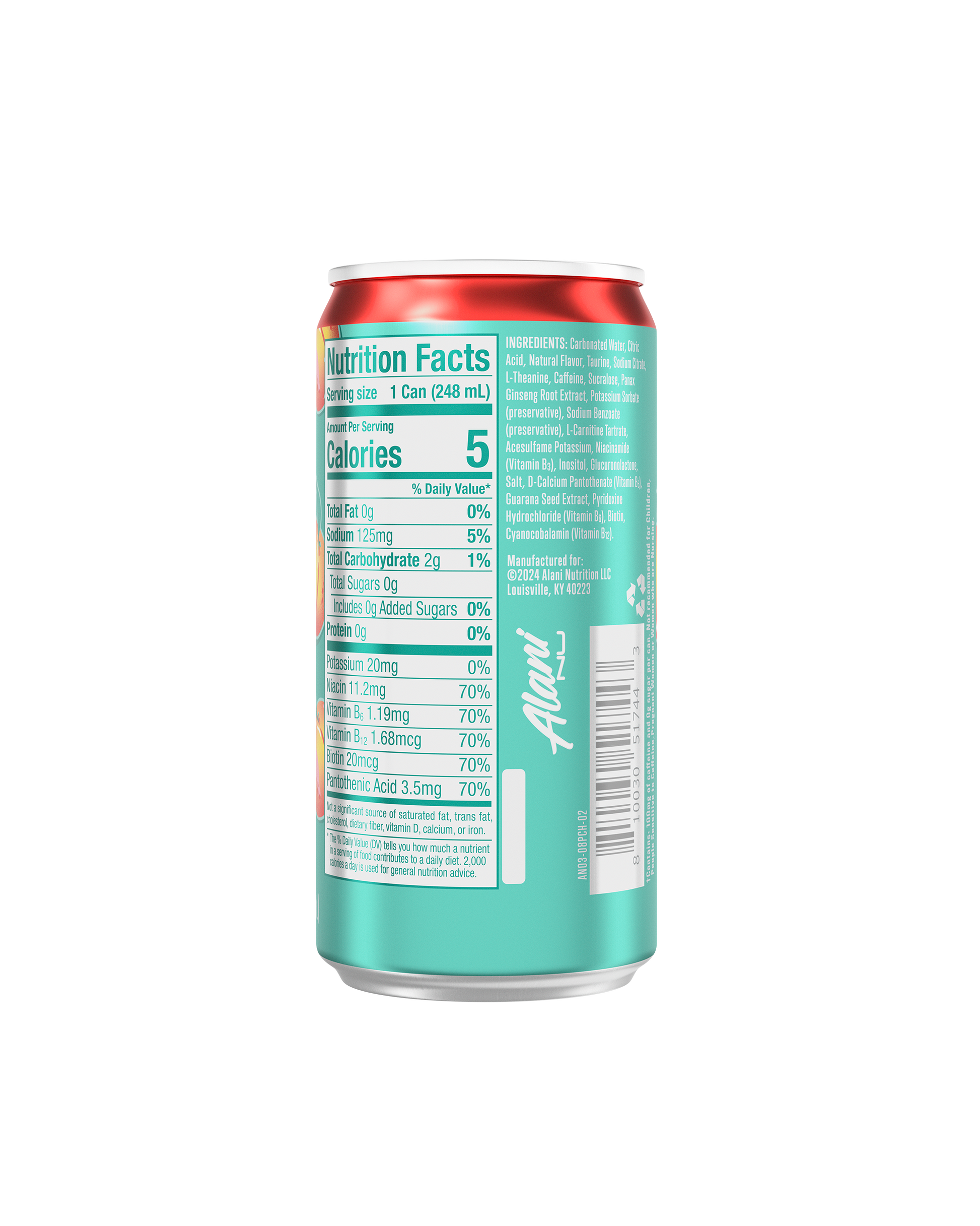 Alani Nu Juicy Peach Mini Energy Drinks — 24 Pack