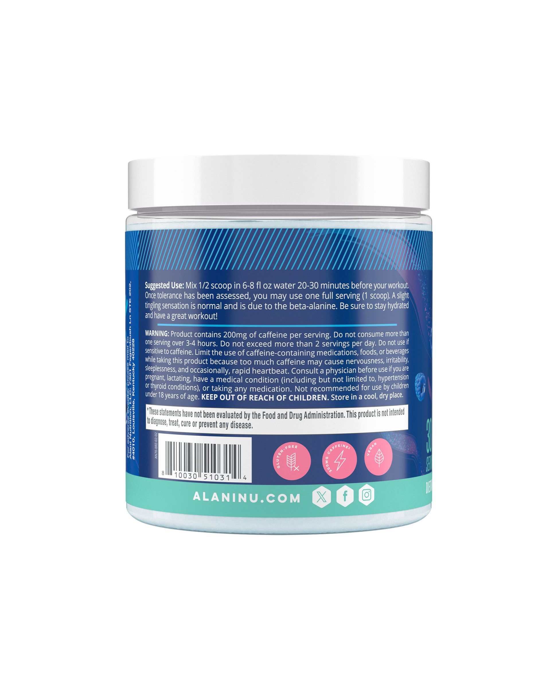 Alani Nu Breezeberry Pre-Workout Powder — 30 Servings