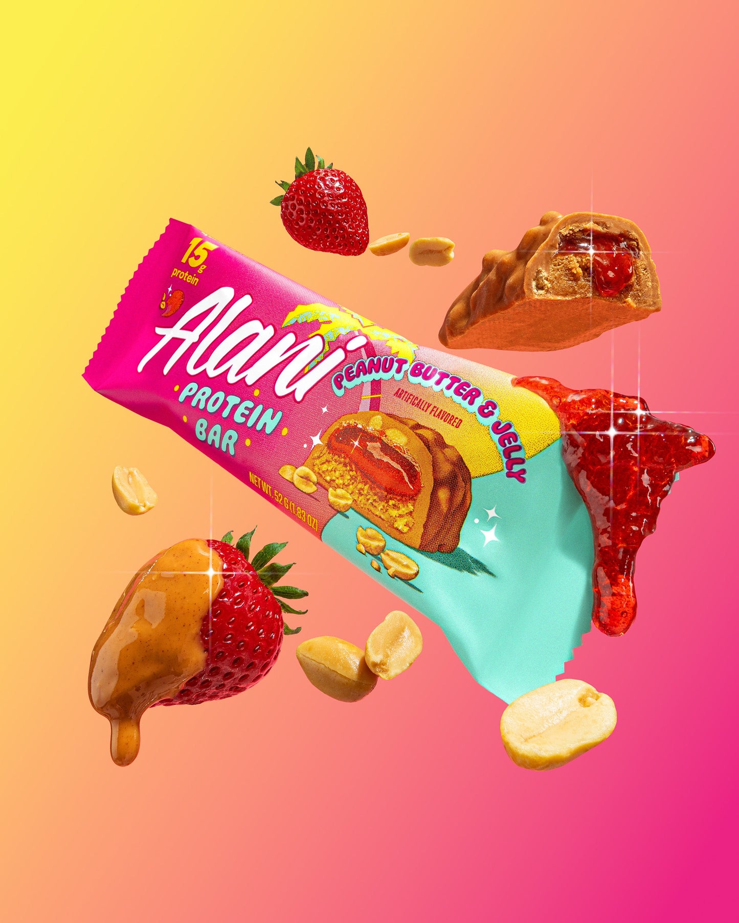 Alani Nu Peanut Butter & Jelly Protein Bars — 12 Pack