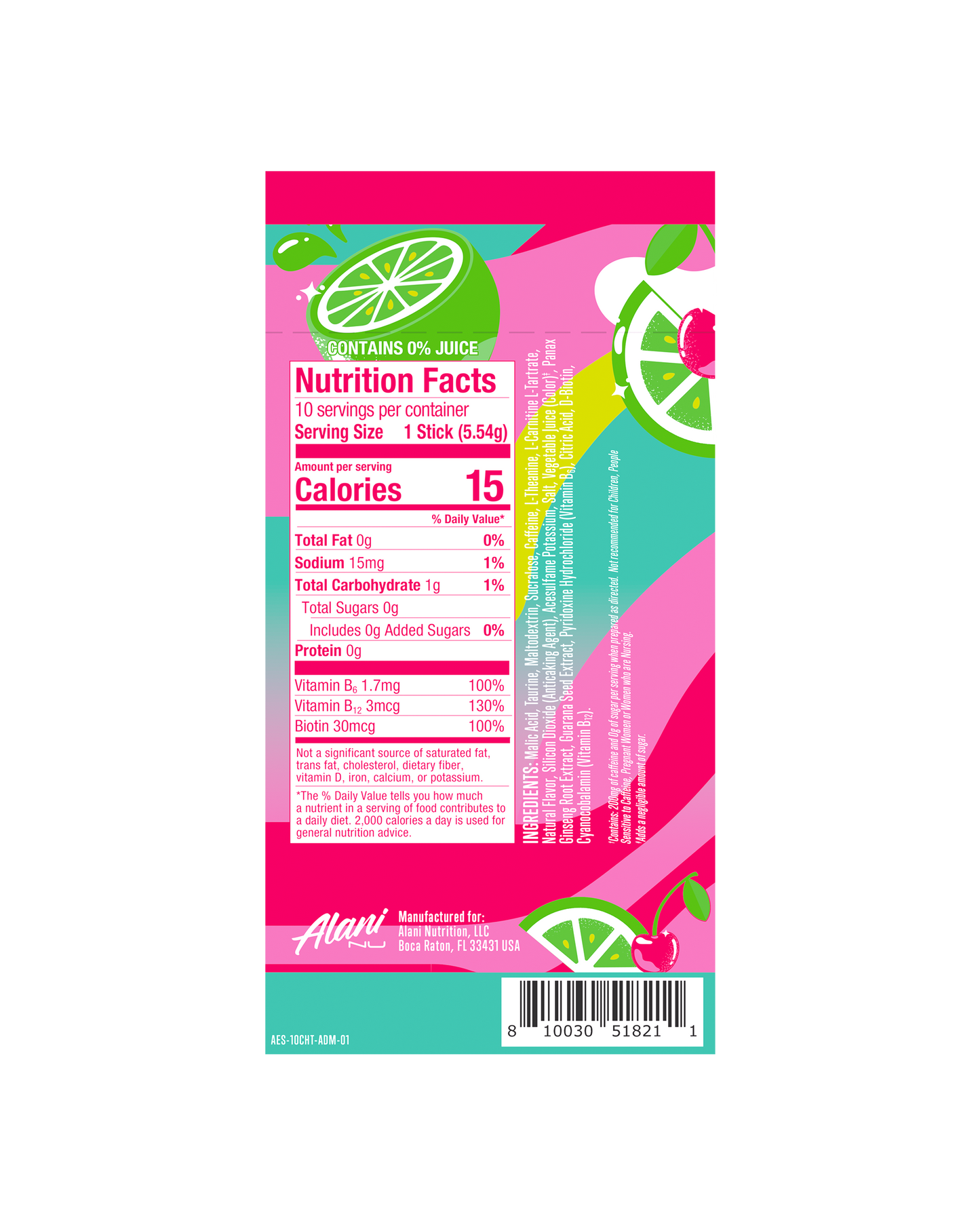 Alani Nu Cherry Twist Energy Sticks — 10 Pack