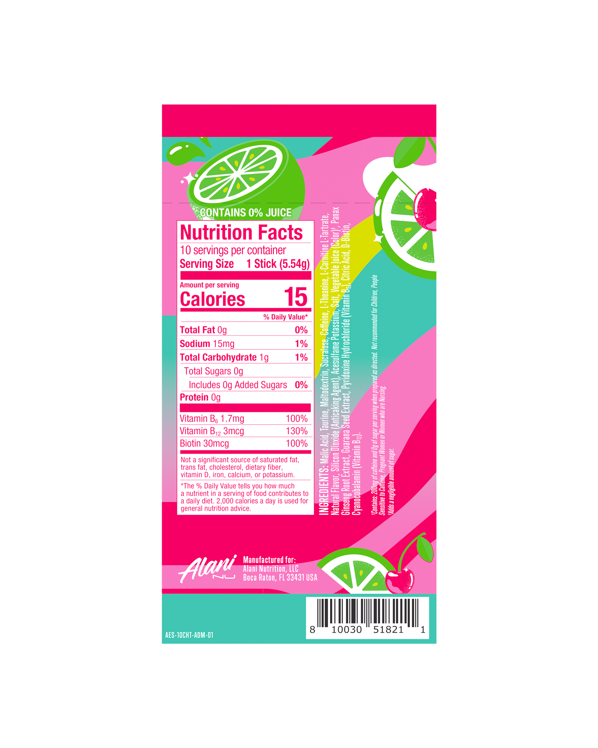 Alani Nu Cherry Twist Energy Sticks — 10 Pack