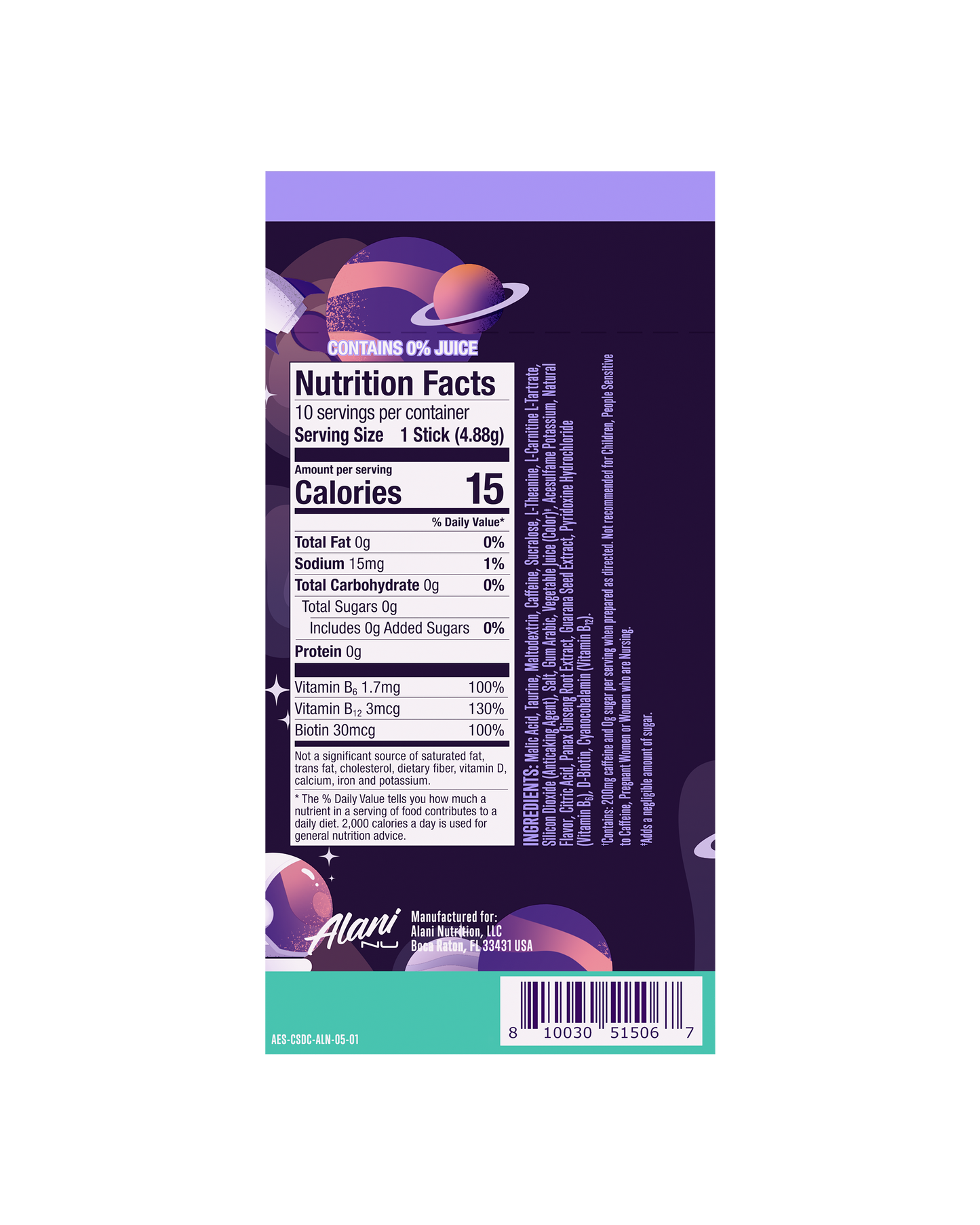 Alani Nu Cosmic Stardust Energy Sticks — 10 Pack