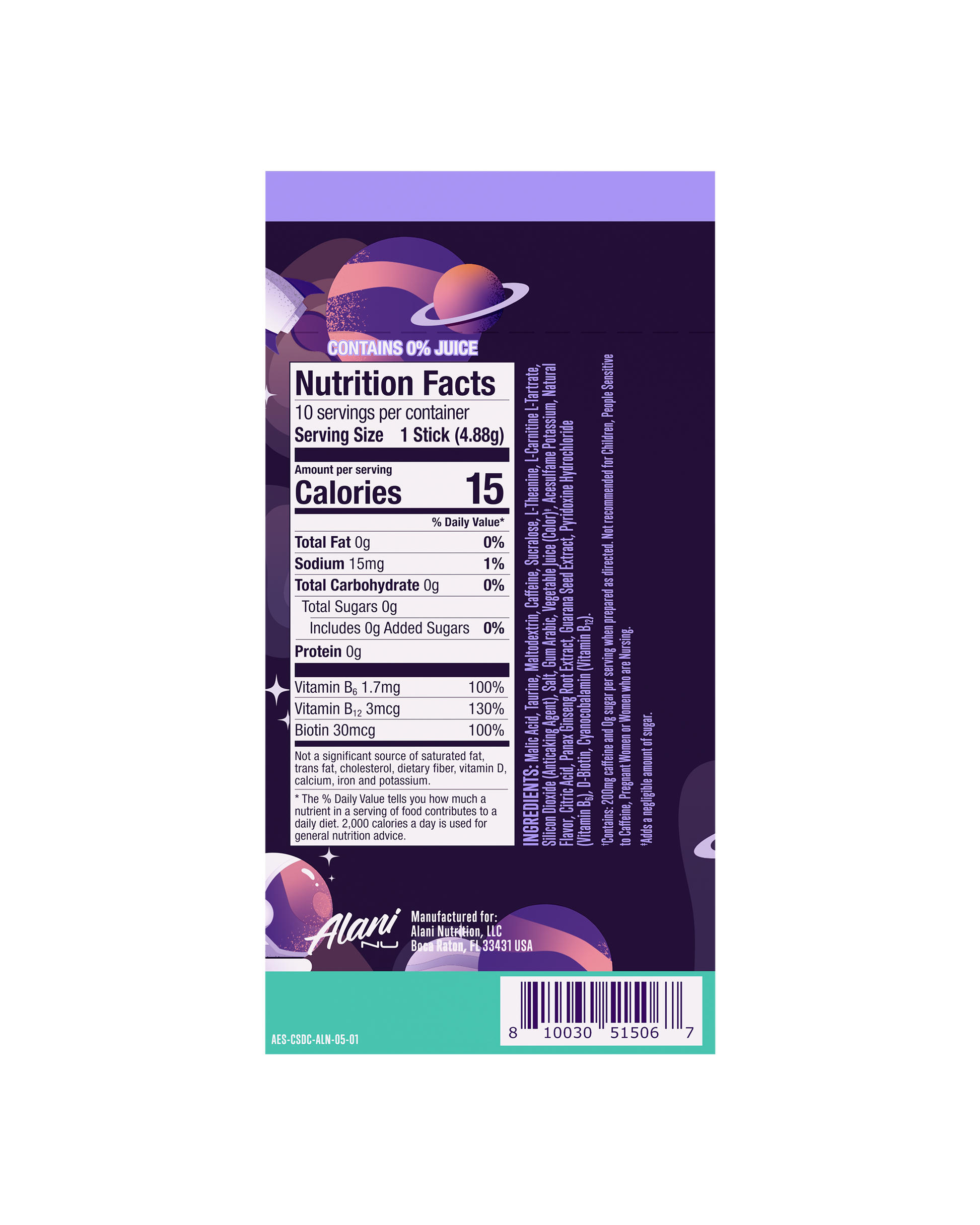 Alani Nu Cosmic Stardust Energy Sticks — 10 Pack