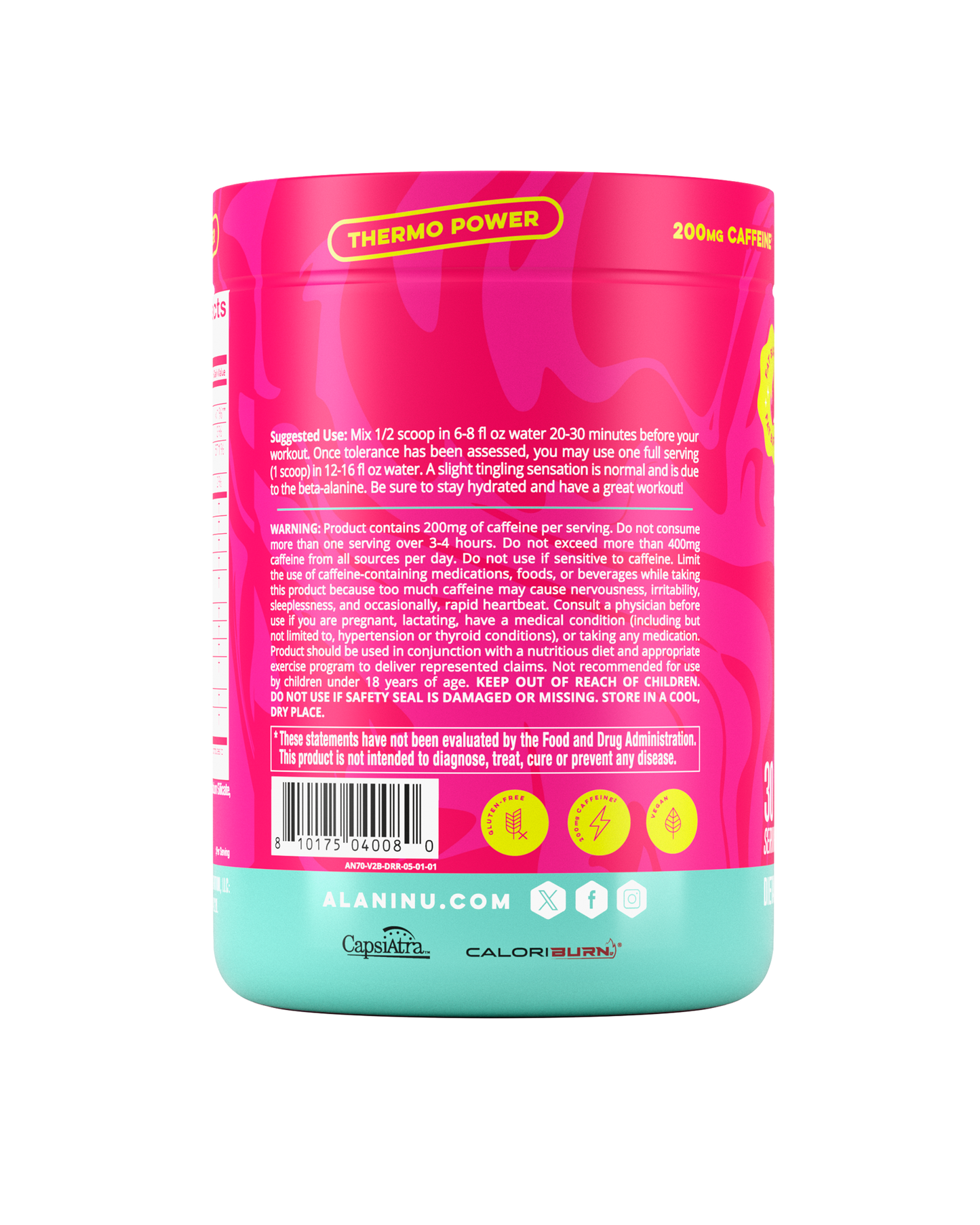Alani Nu Dragon Fruit Rush Pre-Workout+ Burn — 30 Servings