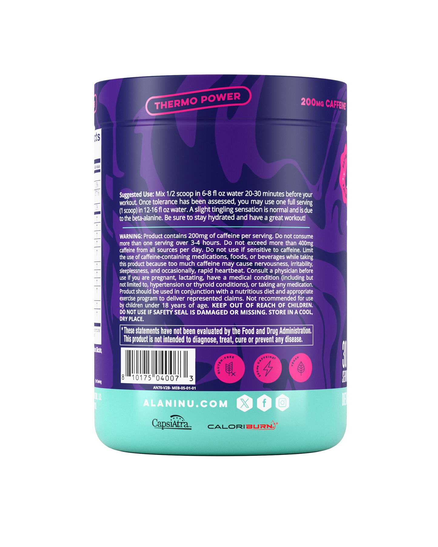 Alani Nu Melonberry Blast Pre-Workout+ Burn — 30 Servings