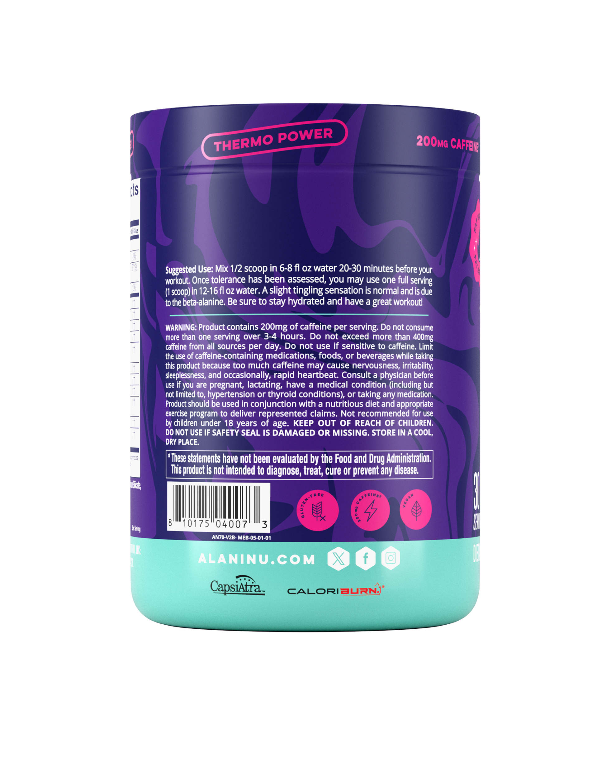 Alani Nu Melonberry Blast Pre-Workout+ Burn — 30 Servings
