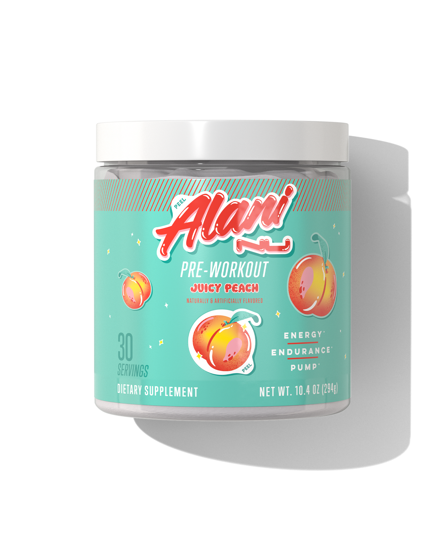 Alani Nu Juicy Peach Pre-Workout — 30 Servings